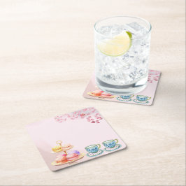 Thee voor Tweeling Tweeling Baby Shower  Kartonnen Onderzetters