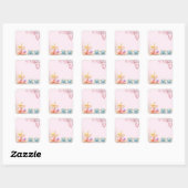 Thee voor Twin Twin Baby shower Vierkante Sticker (Vel)