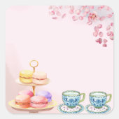 Thee voor Twin Twin Baby shower Vierkante Sticker (Voorkant)