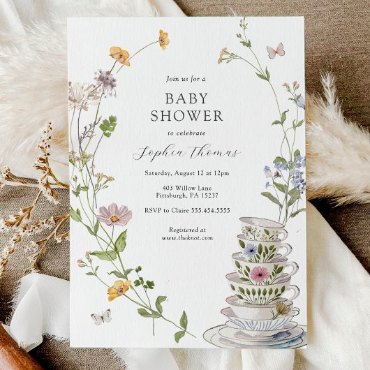Thee voor Wildflower Baby Borrel Kaart