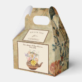  thee | Waterverf Bloemen Baby shower Bedankdoosjes (Voorkant Zijde)