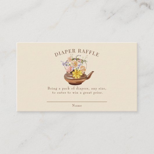  thee | Waterverf Bloemenluier Raffle Informatiekaartje (Voorkant)