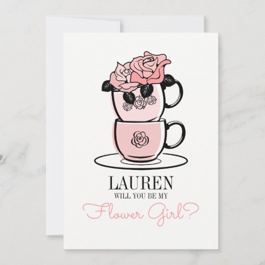 Thee Zal Je Mijn Bloemenmeisje Bruidsmeisje Kaart  (Voorkant)
