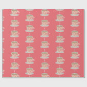 theebeker en saucer-omslagpapier cadeaupapier (Vlak)