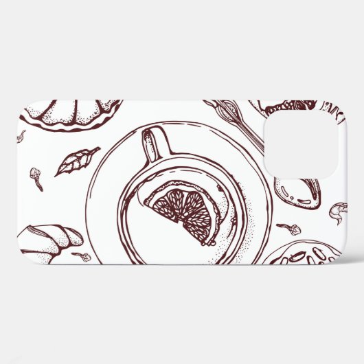 theebeker, gebak, croissant, , hand Case-Mate iPhone case (Achterkant (horizontaal))