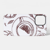 theebeker, gebak, croissant, , hand iPhone hoesje (Achterkant horizontaal)