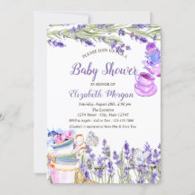 Theebeker Lavander Vlinder Glitter Baby shower