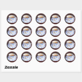 Theebeker met theezakje ronde sticker (Vel)