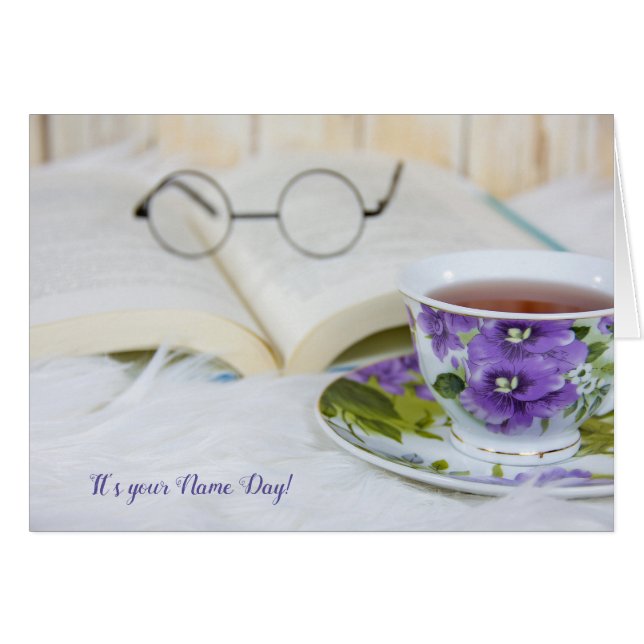 theebeker op bont voor naamdag (Voorkant Horizontaal)