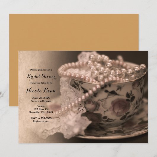  theebekertje en oorsbarbeel kaart (Voorkant / Achterkant)