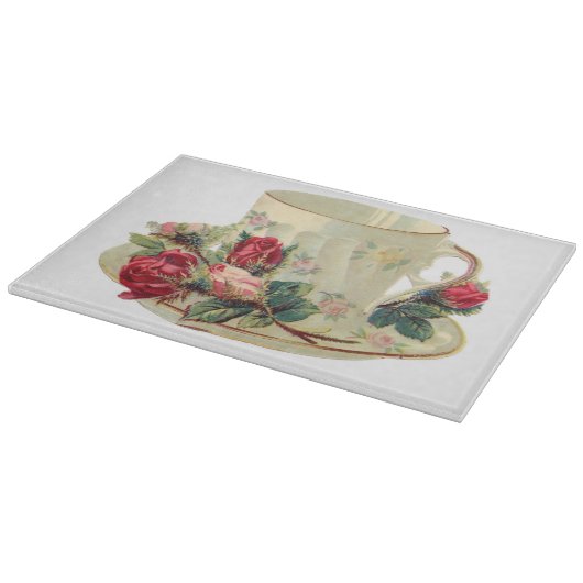  theebekertje met Rozen knipperkap Snijplank (Hoek)