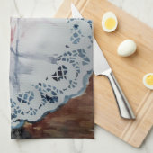  theebekertjes op witte kant theedoek (Quarter Fold)