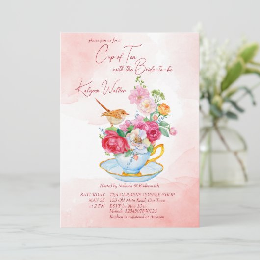 theebekje van theetheethee van theetheetheeplank v kaart (Staand voorkant)