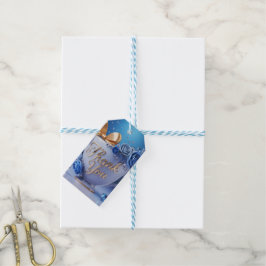 Theeblad Blue Rose Bedankt Cadeaulabel