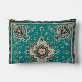 Theeblauwe Bandana Paisley Kleine Ritssluiting Zak Etui