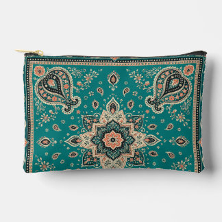 Theeblauwe Bandana Paisley Kleine Ritssluiting Zak Etui