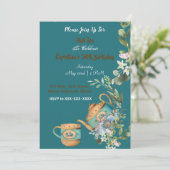  theebloem vanmiddag hoge theetijd kaart (Staand voorkant)