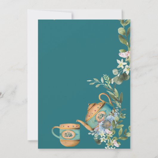 theebloem vanmiddag hoge theetijd kaart (Achterkant)