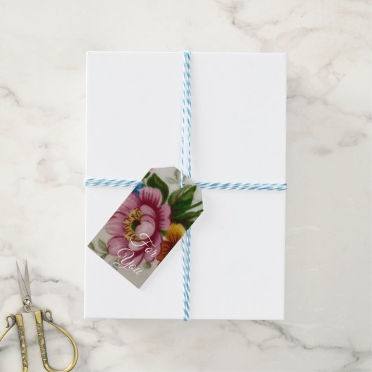 Theebloemboeket  cadeaulabel (Met Touw)