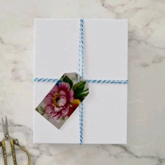 Theebloemboeket  cadeaulabel