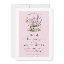 Theebloemfeest uitnodiging voor bruidsdames