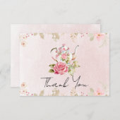 Theebloemstuk Bruiloft Thee Feest Bedankt (Voorkant / Achterkant)