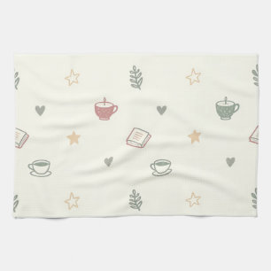 Theeboek Kaars Patroon Zachte Cozy Tea Books Theedoek