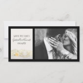 Theebokaal met witte roos huwelijksaankondiging save the date (Voorkant)