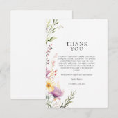 Theebruid Feest Bruiloft Wildflower Bedankkaart (Voorkant / Achterkant)