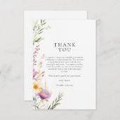 Theebruidspartij met wilde bloemen bedankkaart (Voorkant / Achterkant)