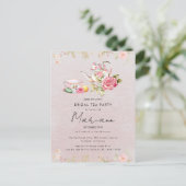 Theebruidsschatten Bruiloft Theepartij Uitnodiging (Staand voorkant)