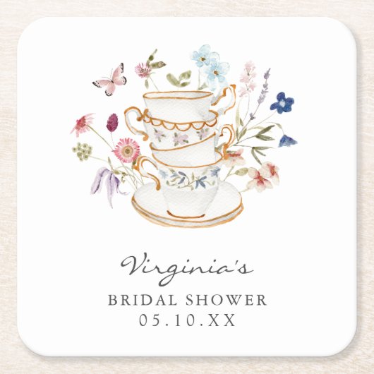 Theebruidsshower coaster kartonnen onderzetters (Voorkant)