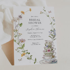 Theebruidssluiting met wilde bloemen kaart