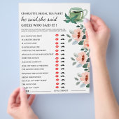 Theebruidssluitingsspel met bloemmotief flyer (Hand)