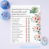 Theebruidssluitingsspel met bloemmotief flyer (Enkel)