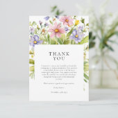 Theebruidsthee party met bloemen bedankkaart (Staand voorkant)