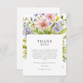 Theebruidsthee party met bloemen bedankkaart (Voorkant / Achterkant)