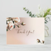 Theebruine Roze Bruiloftsdankjewel Bedankkaart (Staand voorkant)