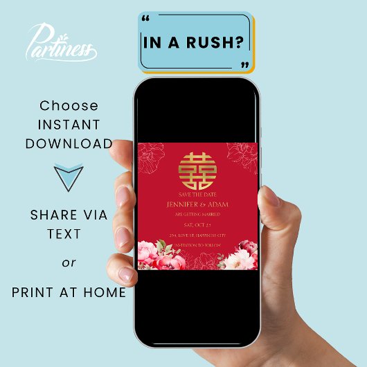 Theeceremonie Chinees Bruiloft Save the Date Kaart