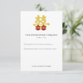 Theeceremonie Chinese bruiloft RSVP Kaartje (Staand voorkant)