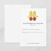 Theeceremonie Chinese bruiloft RSVP Kaartje (Voorkant / Achterkant)