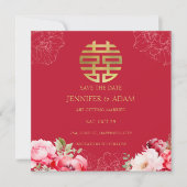 Theeceremonie Chinese Trouwkaart Save the Date Kaa Kaart (Voorkant)