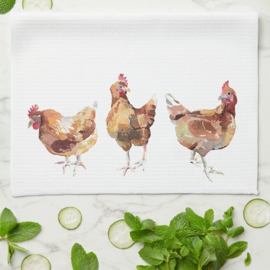 Theedoek - 3 Kippen Franse keuken (Gevouwen)