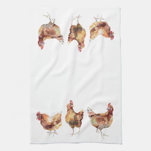 Theedoek - 3 Kippen Franse keuken (Verticaal)