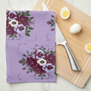 Theedoek Boeket Viooltjes