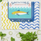Theedoek Eclectische Sardines Design (Gevouwen)