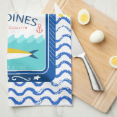 Theedoek Eclectische Sardines Design (Quarter Fold)