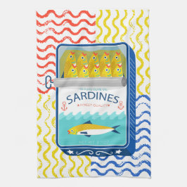 Theedoek Eclectische Sardines Design