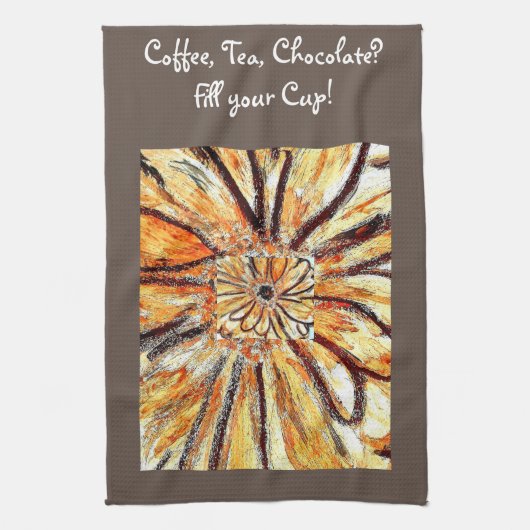 Theedoek Gerberas Café, (Verticaal)