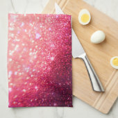 Theedoek - Hartjes Glanzen Roze (Quarter Fold)